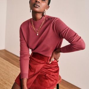 NWT Sézane Peterson Skirt in Bordeaux